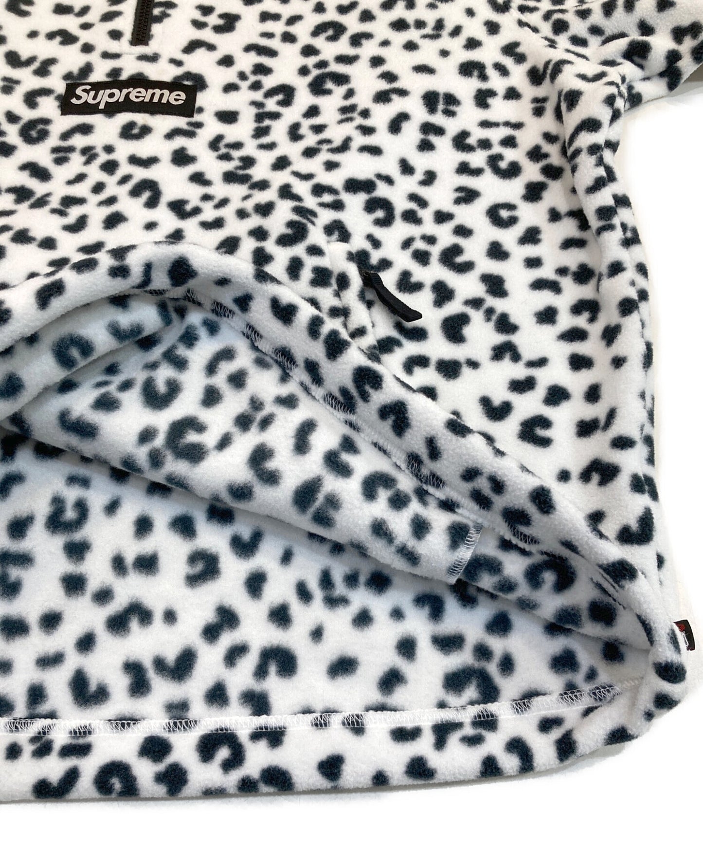 [Pre-owned] SUPREME Polartec Facemask Half Zip Hooded Sweatshirt "Leopard"