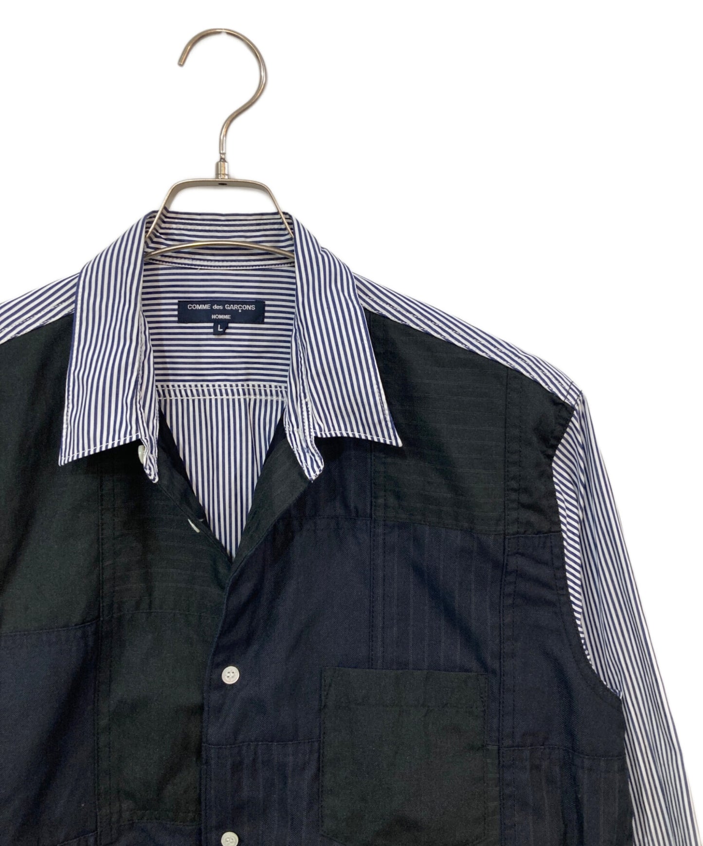 [Pre-owned] COMME des GARCONS HOMME Patchwork Switched Stripe Shirt HK-B016