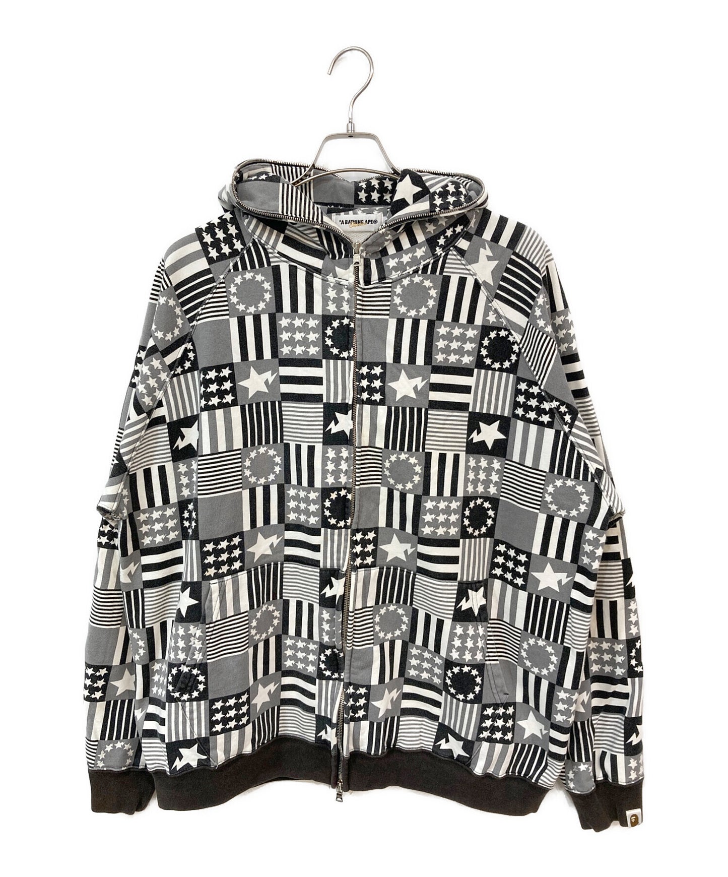 [Pre-owned] A BATHING APE Zip parka with all-over pattern