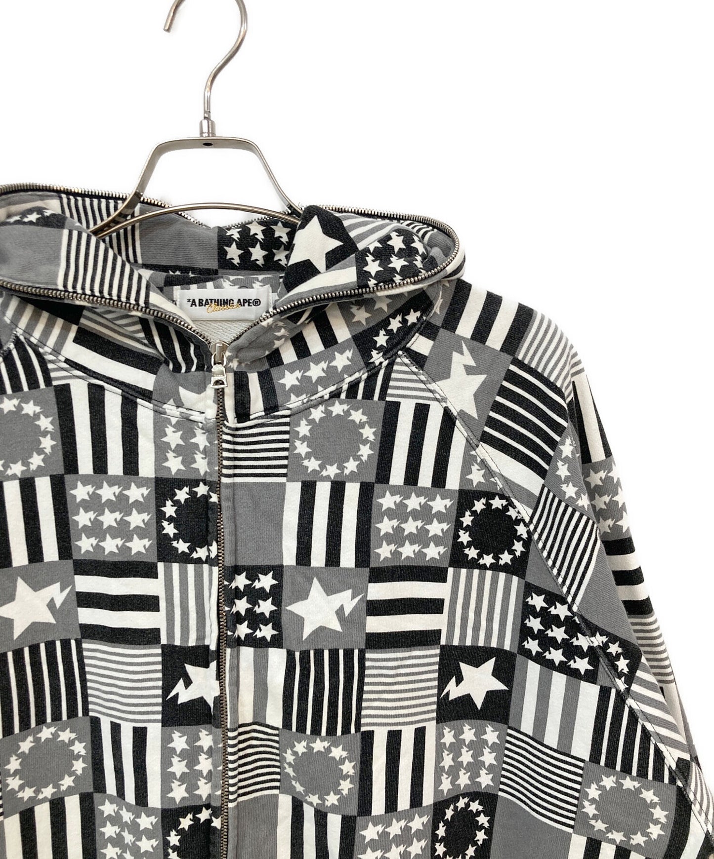 [Pre-owned] A BATHING APE Zip parka with all-over pattern