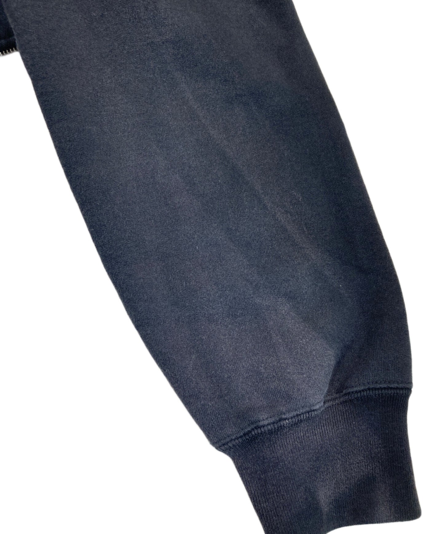 [Pre-owned] SUPREME Leather Applique Zip Up Hooded Sweatshirt