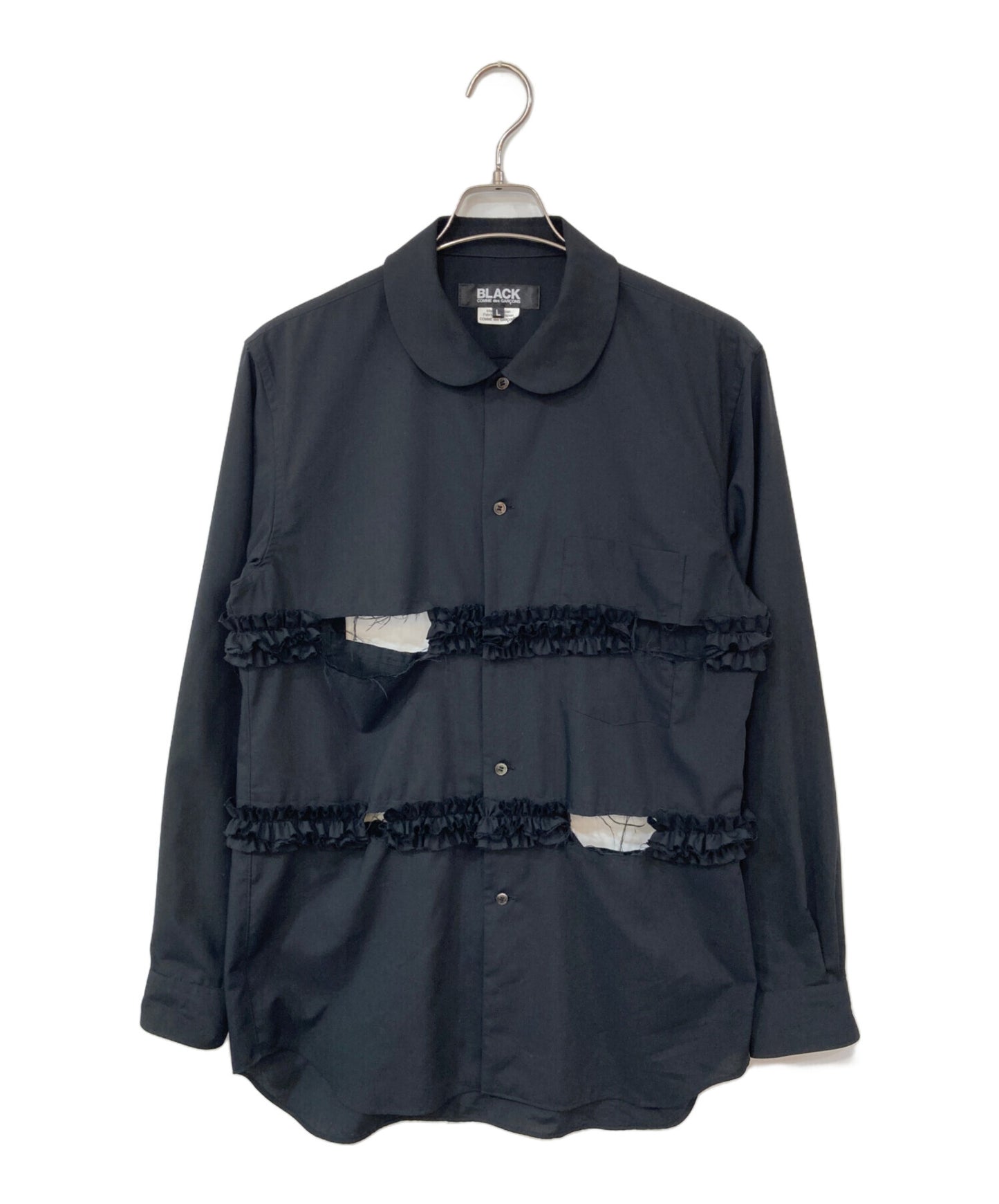[Pre-owned] BLACK COMME des GARCONS Ruffle Trim Shirt 1O-B012