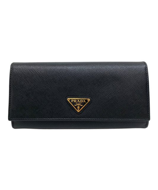 [Pre-owned] PRADA Saffiano leather long wallet 1MH132