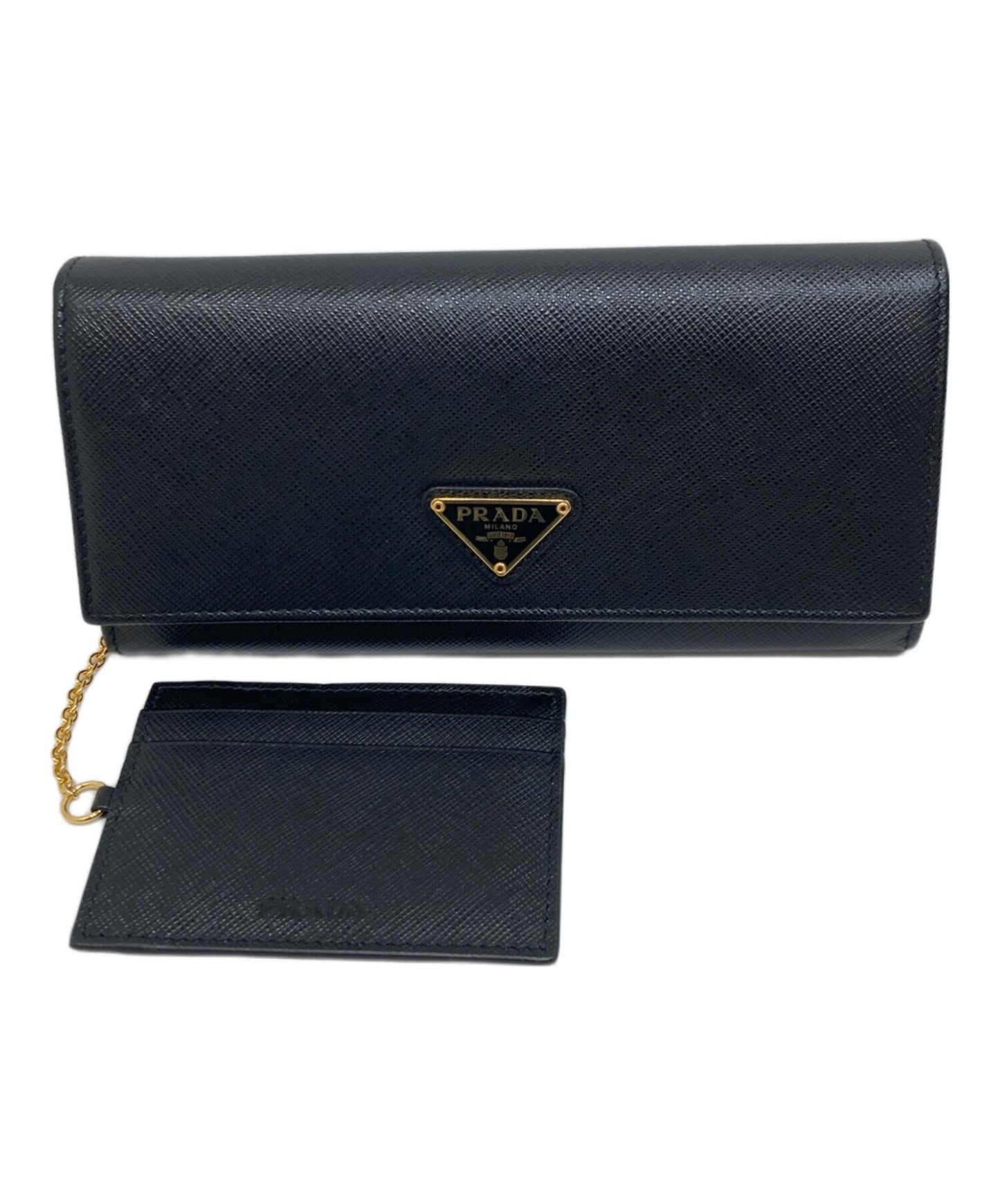 [Pre-owned] PRADA Saffiano leather long wallet 1MH132