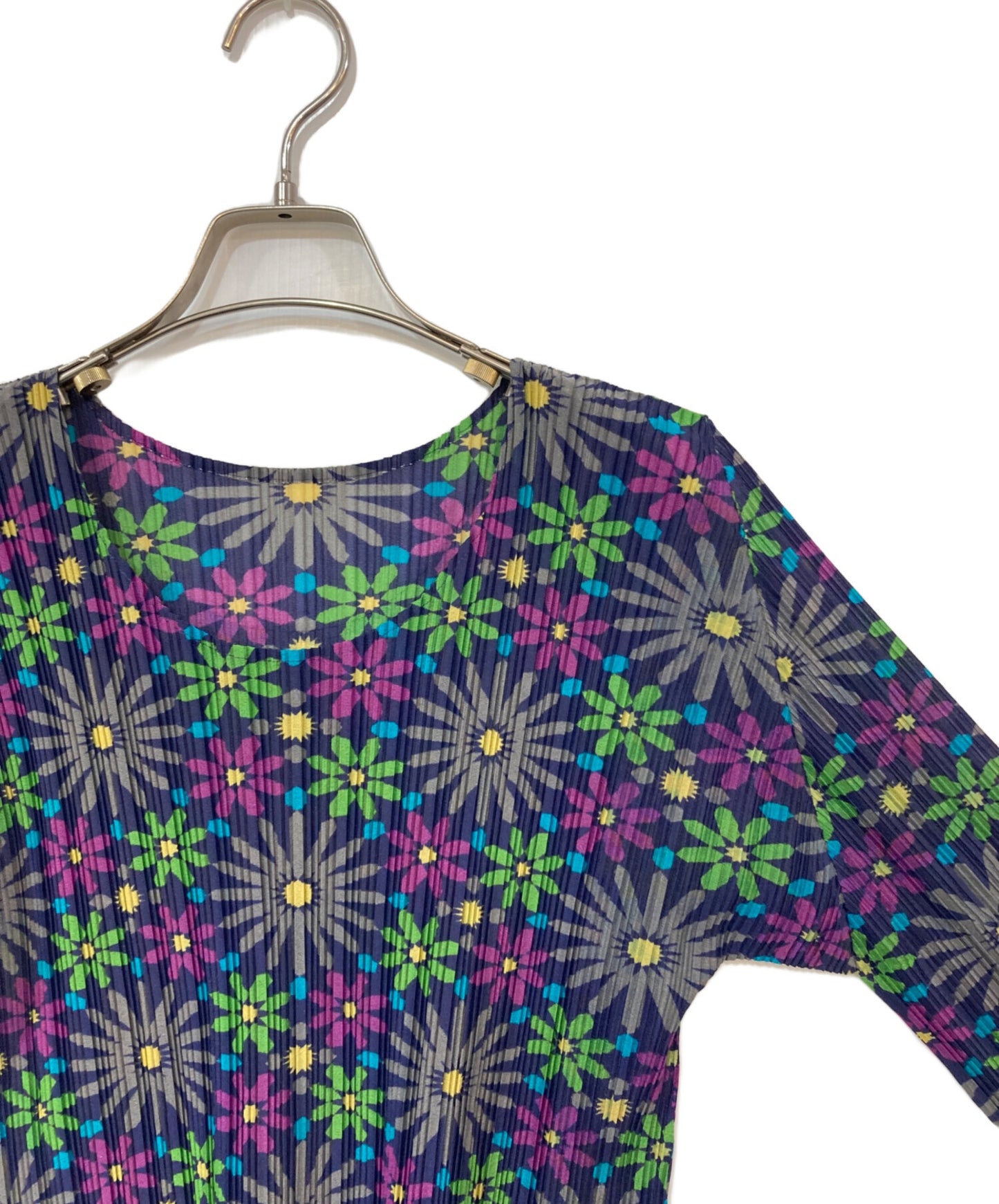[Pre-owned] PLEATS PLEASE Floral-print pleated cut and sewn PP13-FK392