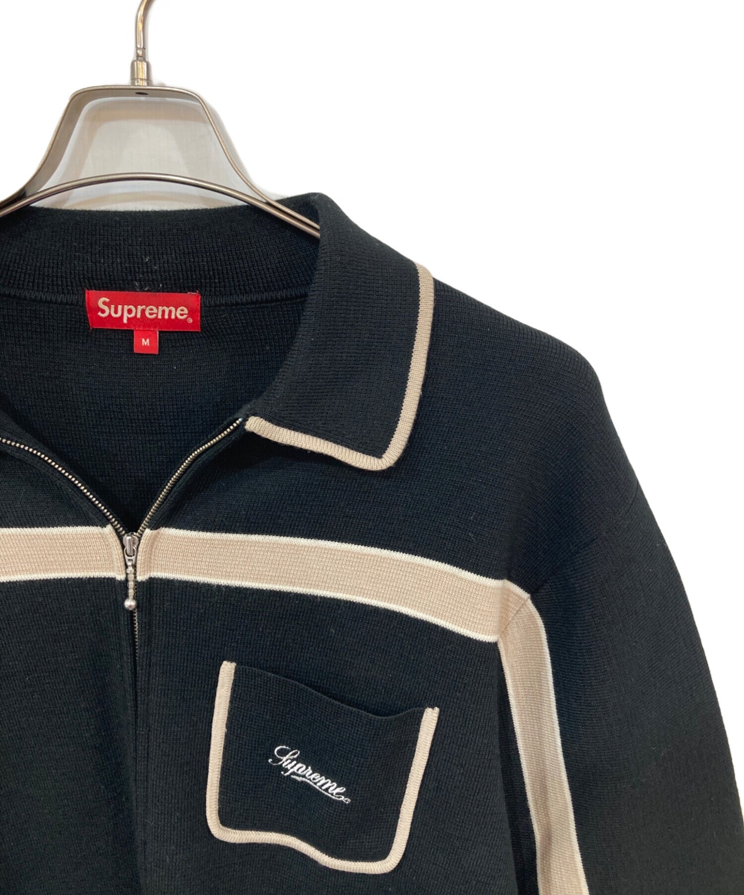 supreme chest stripe zip up cardigan ファッション メンズ 【公式通販】