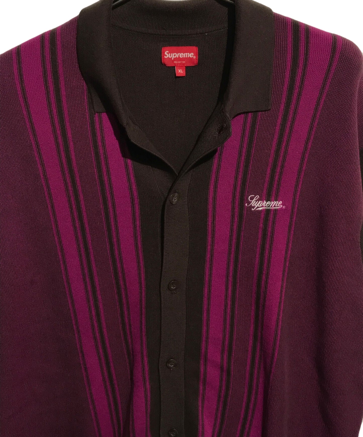 [Pre-owned] SUPREME Stripe Button Up Polo