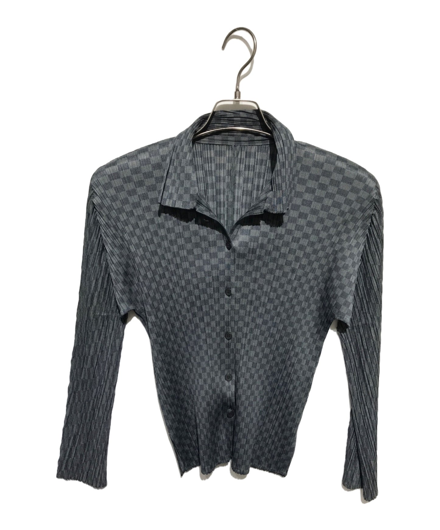 [Pre-owned] PLEATS PLEASE pleated check shirt PP31-JJ962