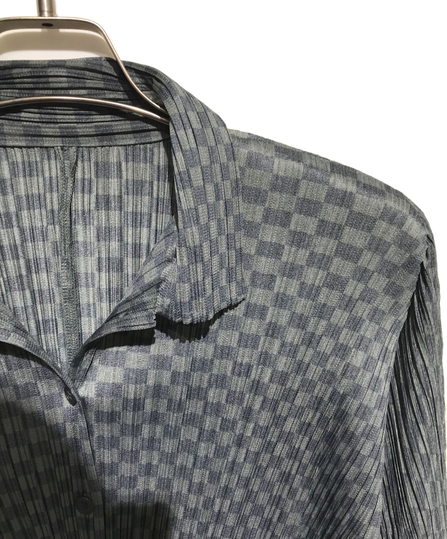 [Pre-owned] PLEATS PLEASE pleated check shirt PP31-JJ962