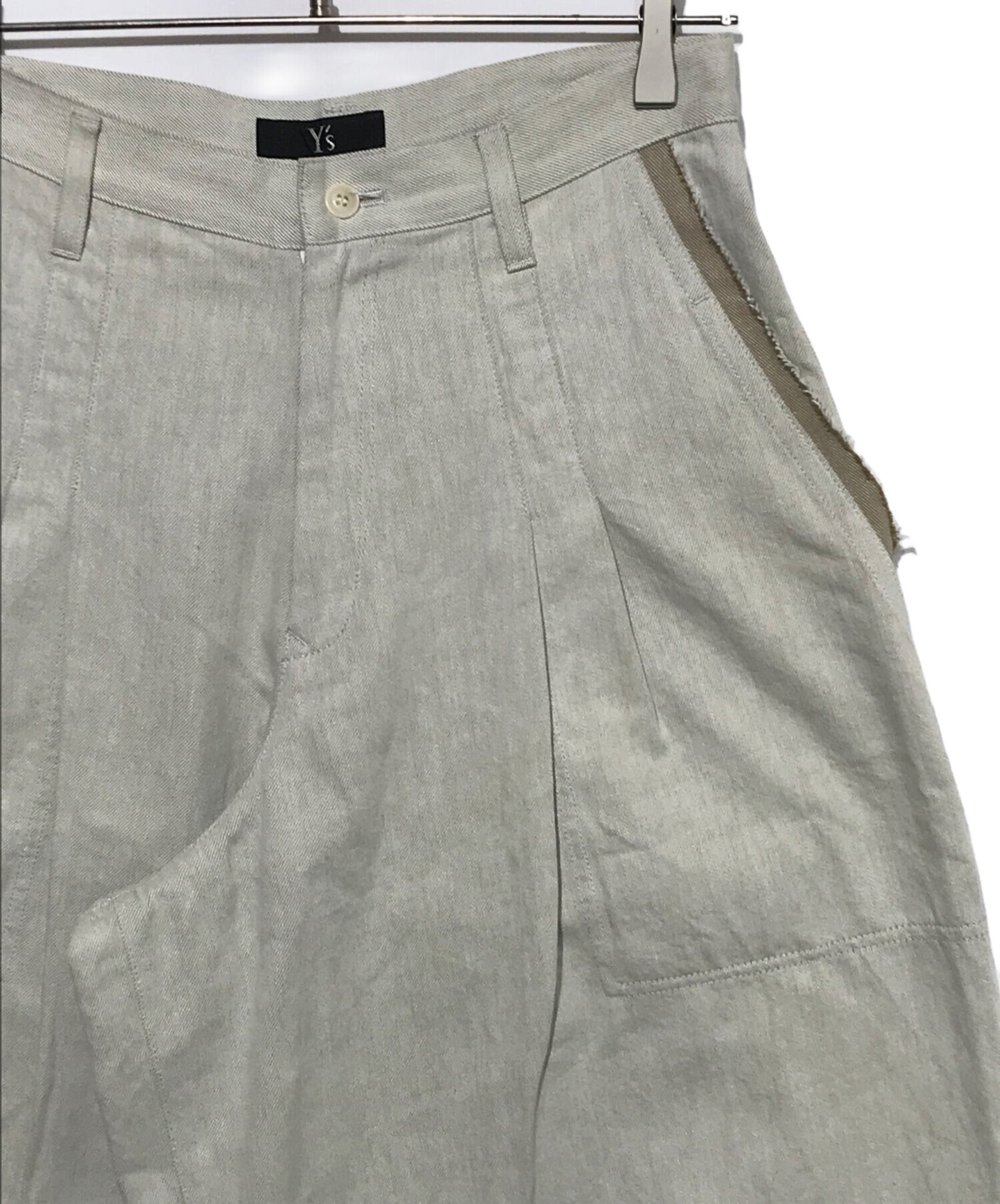 [Pre-owned] Y's 10oz DENIM DOUBLE PLEATED WIDE LEG PANTS YU-P04-028