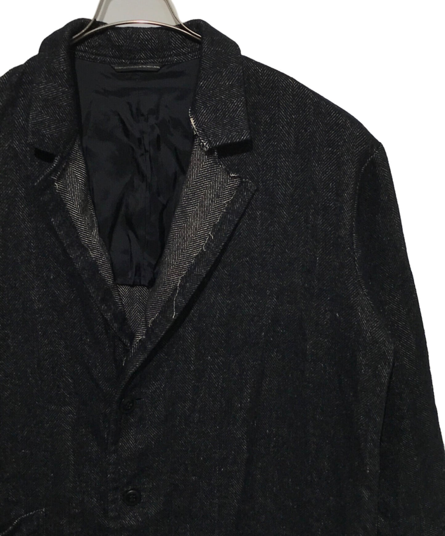 [Pre-owned] Y's NEPPY HERRINGBONE LEFT COLLAR SLIT JACKET YJ-J14-119