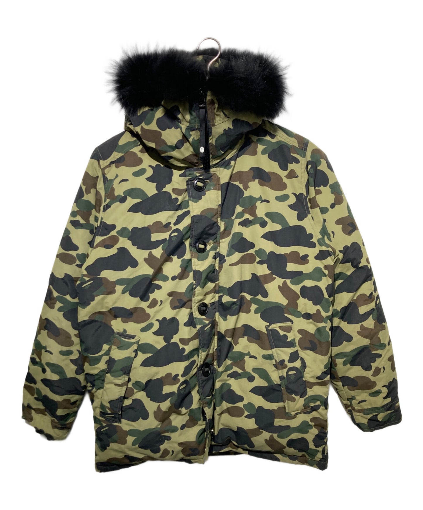 [Pre-owned] A BATHING APE 1ST CAMO FUR DOWN HOODIE JACKET N-3B 001hje801011x