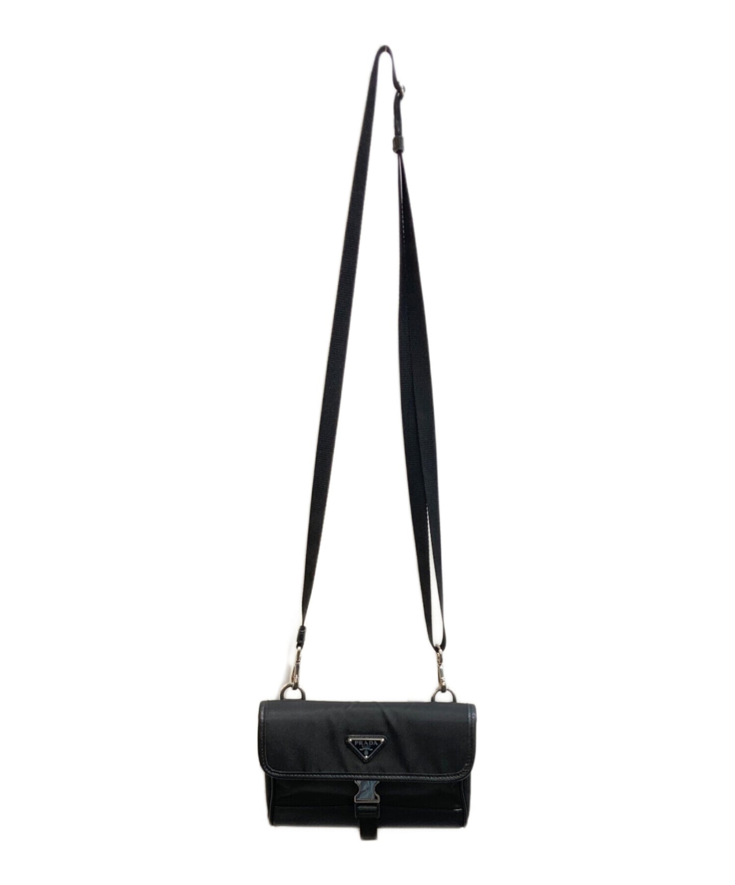 [Pre-owned] PRADA Re-Nylon Saffiano leather smartphone case 2ZH108