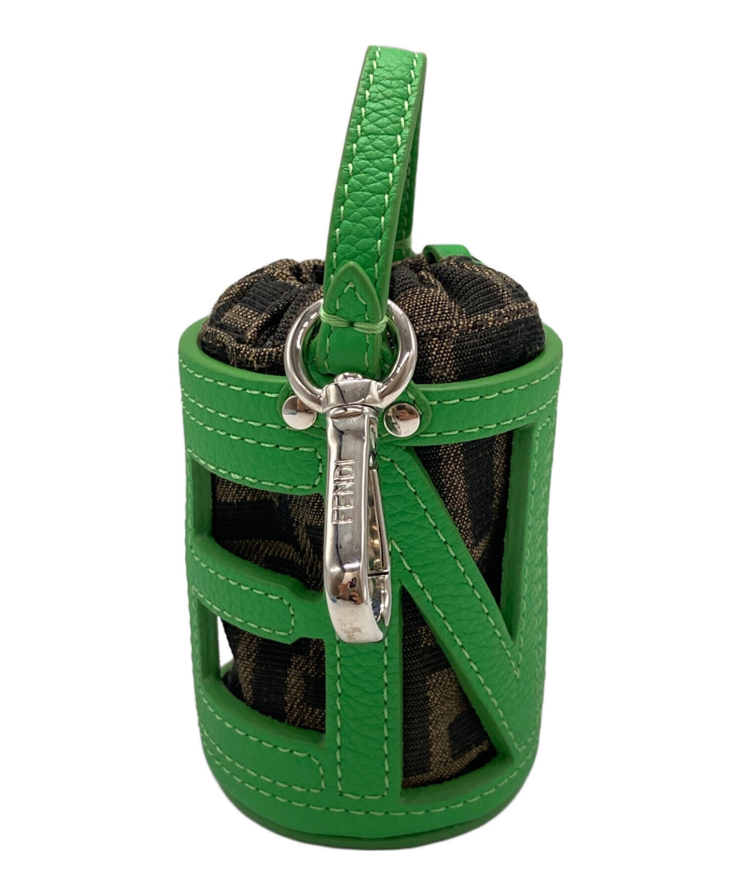 [Pre-owned] FENDI Zucca Pattern Bucket Bag Charm 7AS158