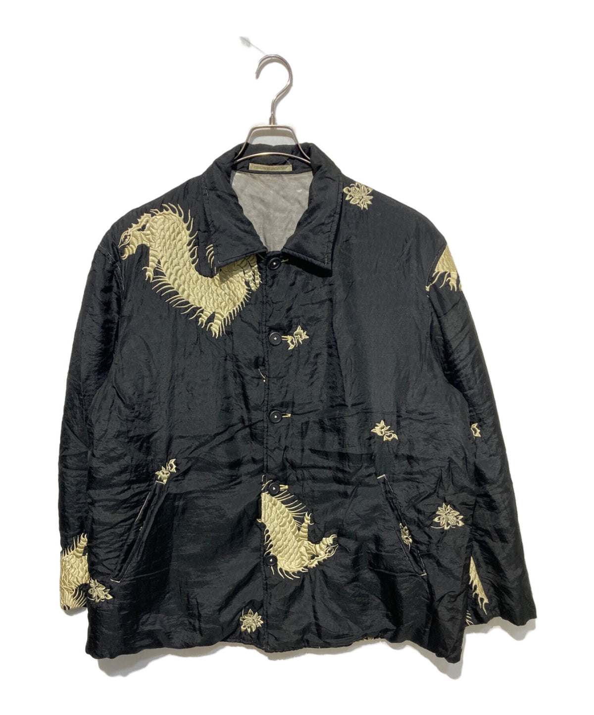 [Pre-owned] Yohji Yamamoto pour homme 93AW Flower-and-dragon-pattern embroidered silk jacket HP-Y10-410