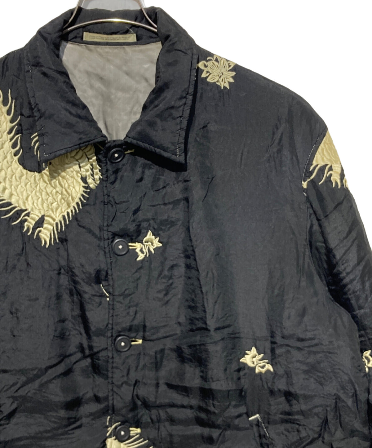 [Pre-owned] Yohji Yamamoto pour homme 93AW Flower-and-dragon-pattern embroidered silk jacket HP-Y10-410