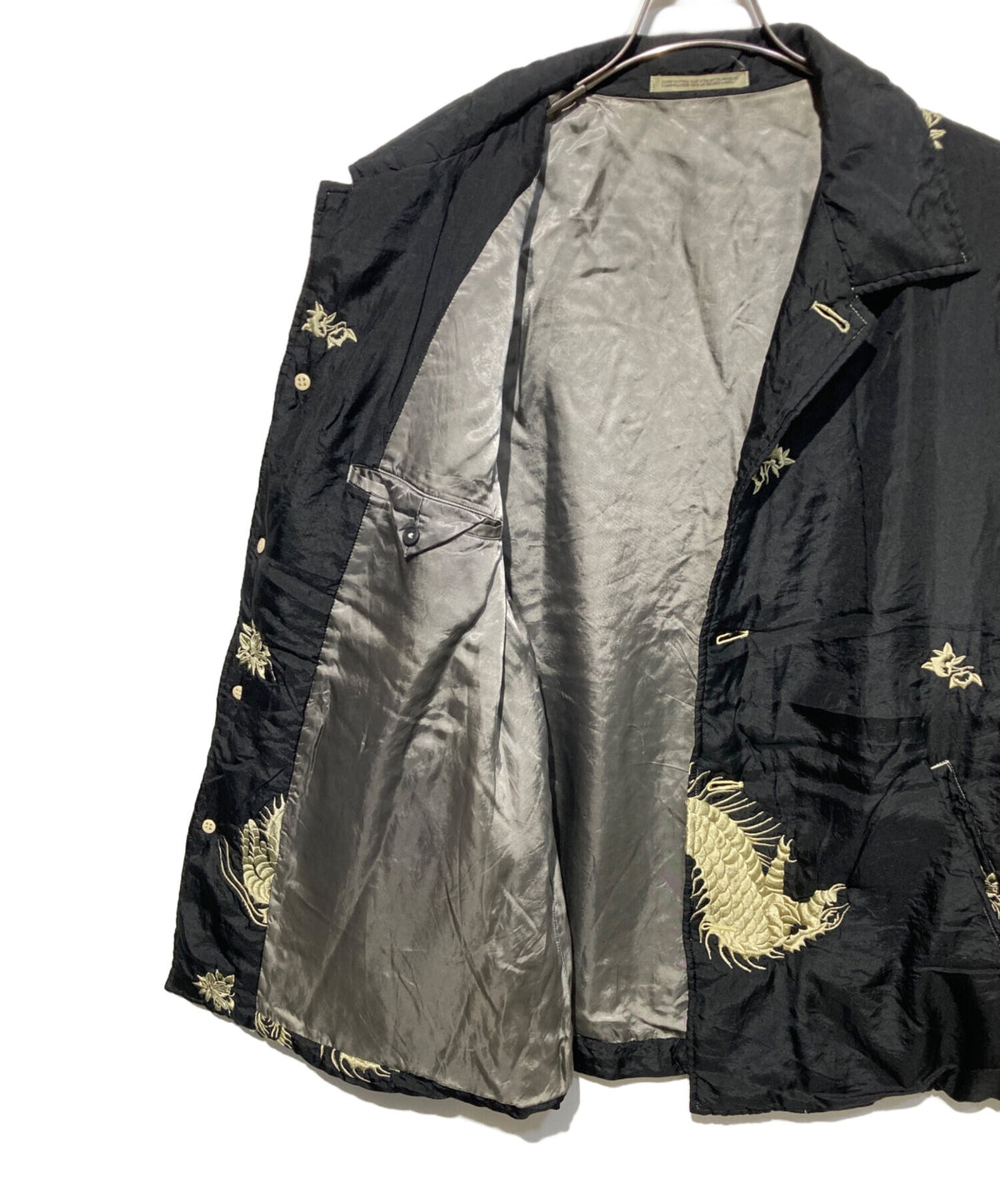 [Pre-owned] Yohji Yamamoto pour homme 93AW Flower-and-dragon-pattern embroidered silk jacket HP-Y10-410