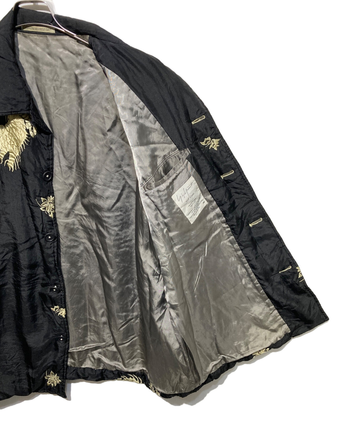 [Pre-owned] Yohji Yamamoto pour homme 93AW Flower-and-dragon-pattern embroidered silk jacket HP-Y10-410