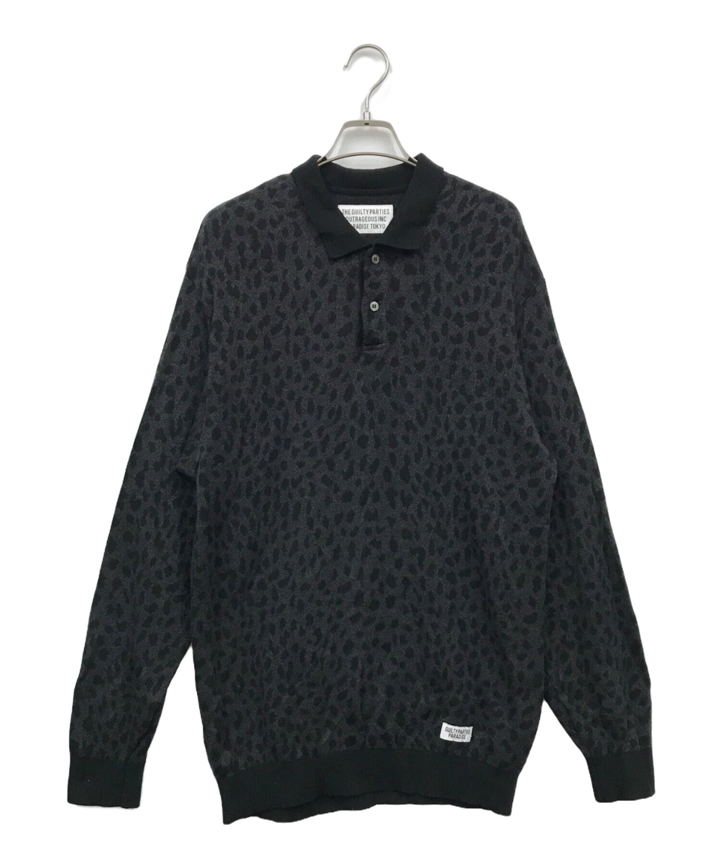 [Pre-owned] WACKO MARIA Leopard Knit Polo Shirt