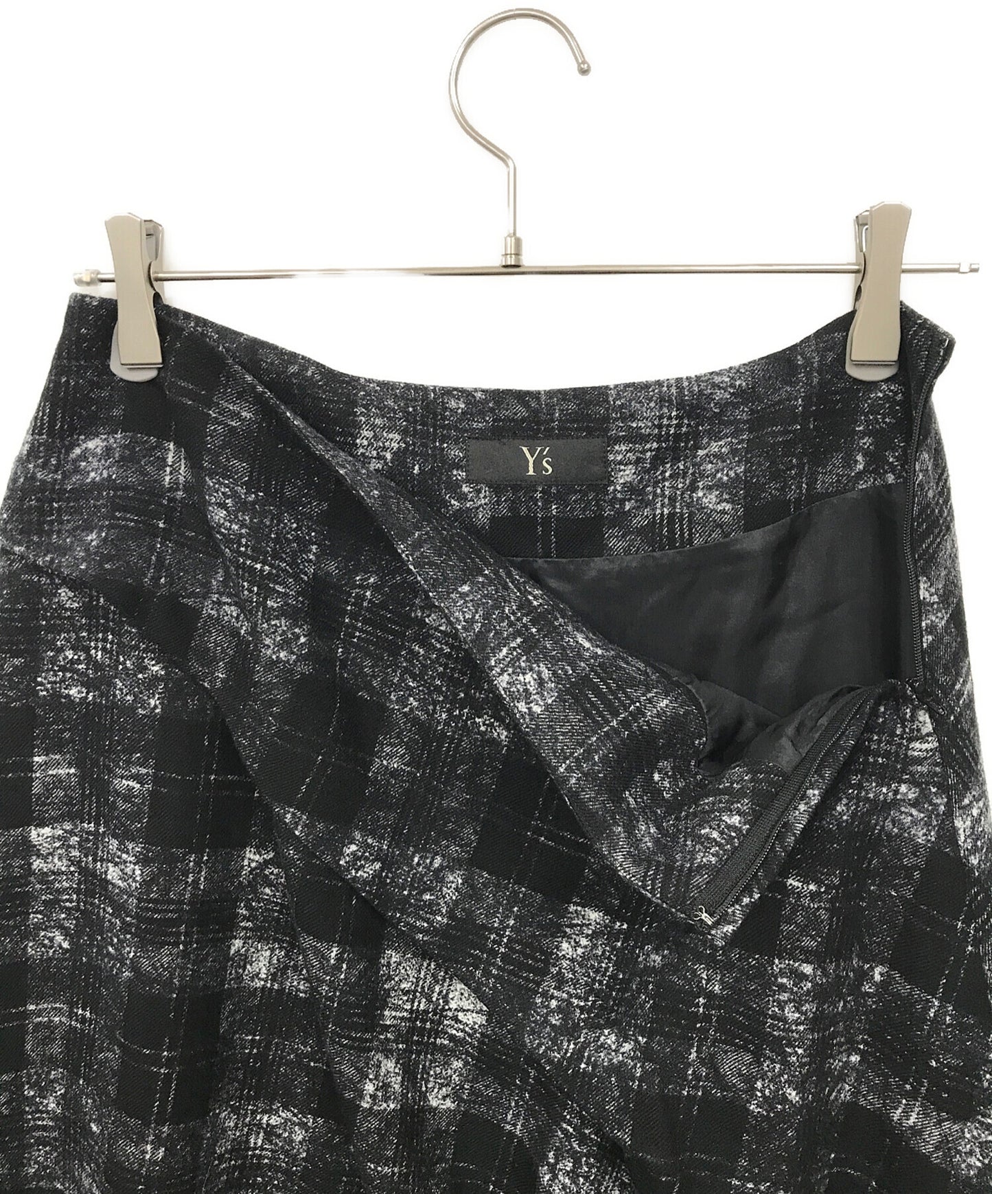 [Pre-owned] Y's asymmetry check skirt YX-S15-112