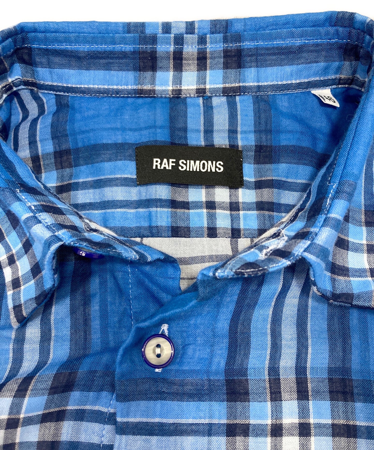 [Pre-owned] RAF SIMONS R embroidered S/S check shirt GKG-1617