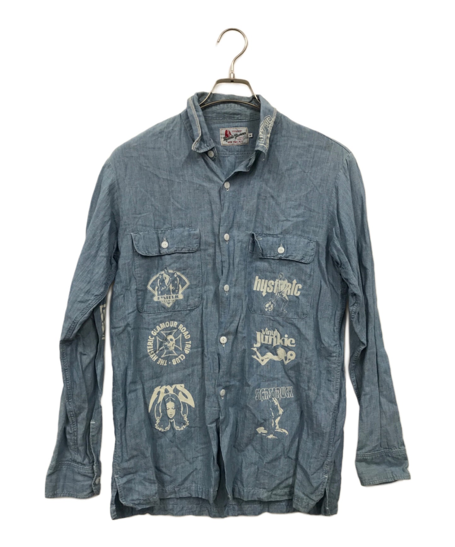 [Pre-owned] Hysteric Glamour Linen blend girl print shirt