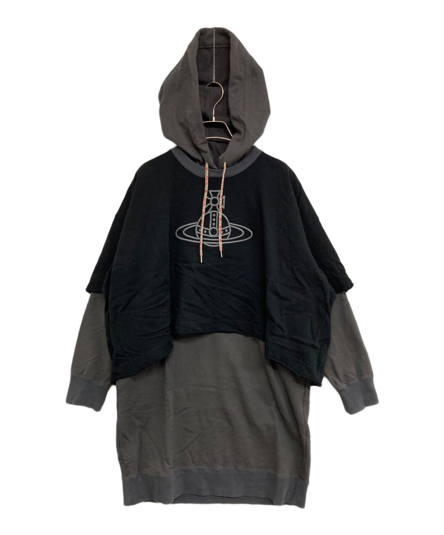 [Pre-owned] Vivienne Westwood RED LABEL 3D Line Orb Embroidery Layered Lined Hoodie