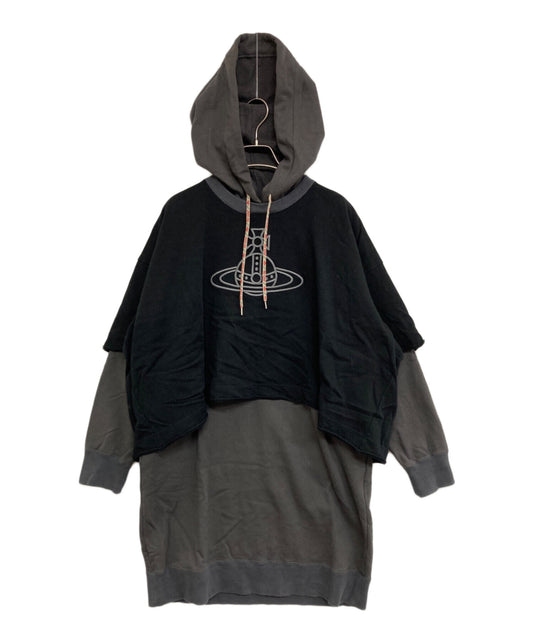 [Pre-owned] Vivienne Westwood RED LABEL 3D Line Orb Embroidery Layered Lined Hoodie