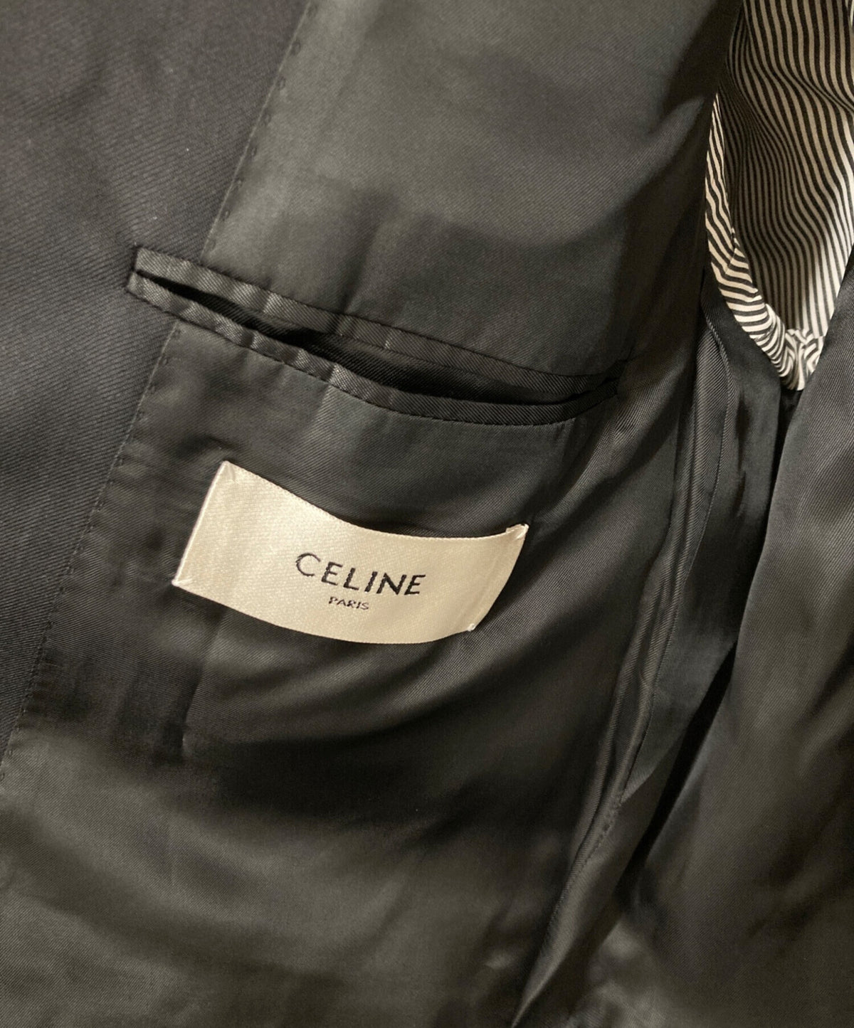 [Pre-owned] CELINE Wool boxy gabardine jacket 2V74G650D