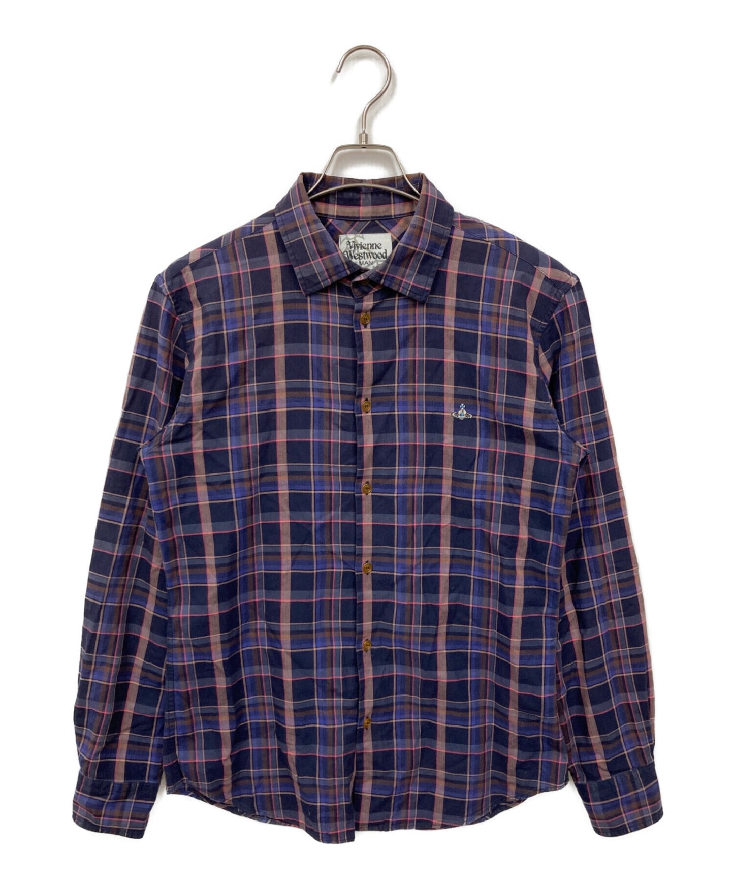 [Pre-owned] Vivienne Westwood man Orb Design Checkered Shirt