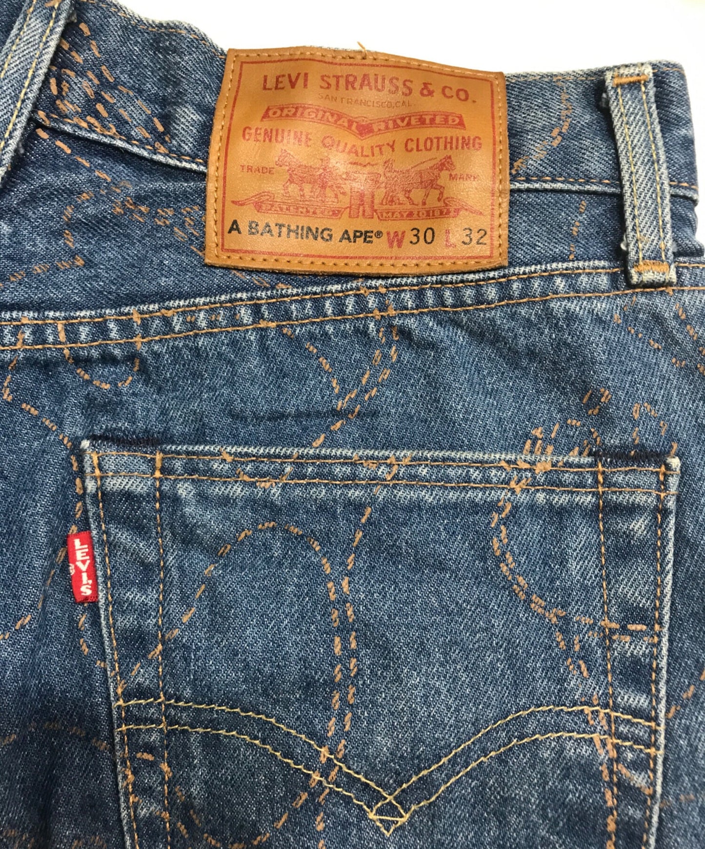 [Pre-owned] A BATHING APE Custom Stitch Design Denim Pants