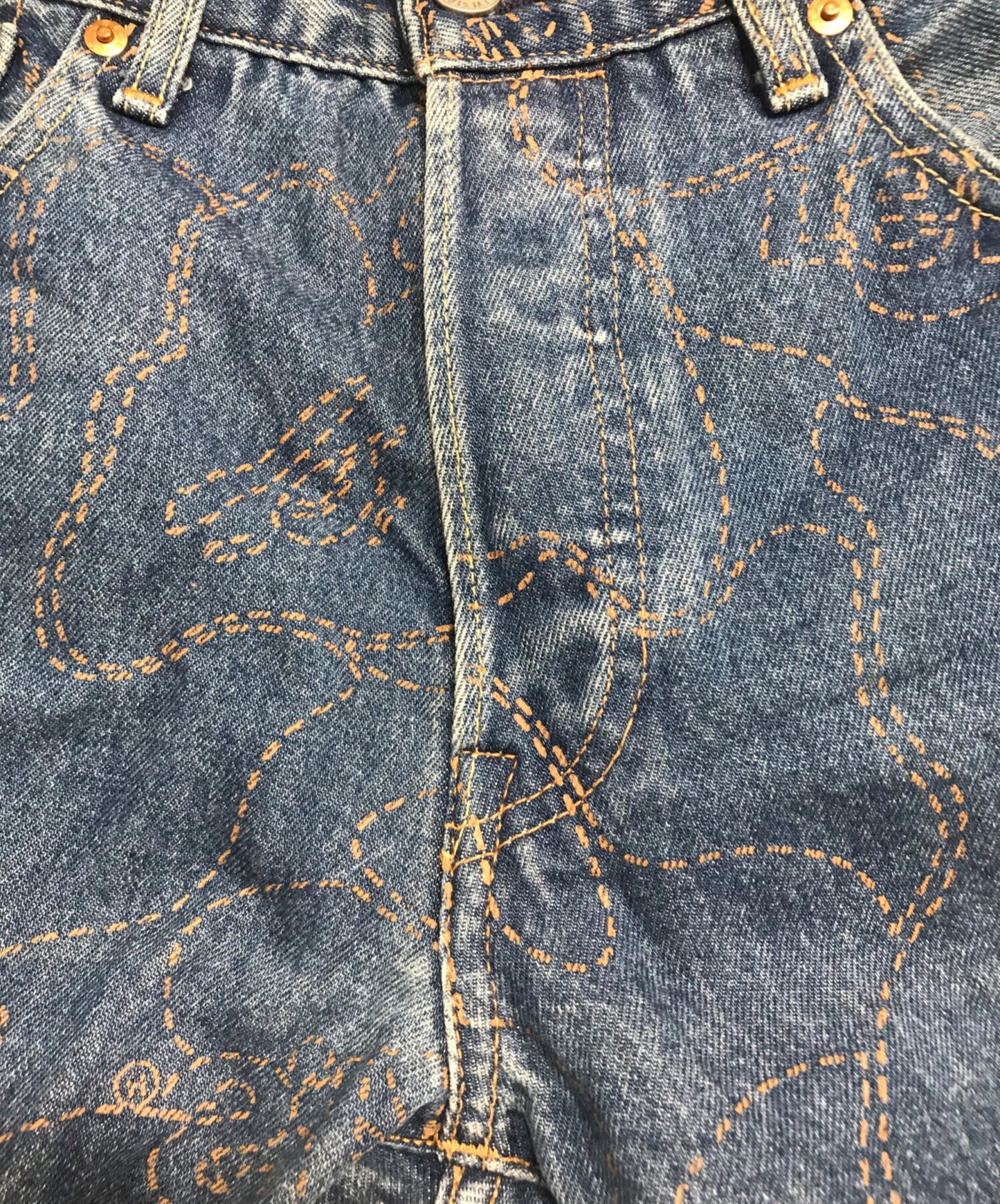 [Pre-owned] A BATHING APE Custom Stitch Design Denim Pants