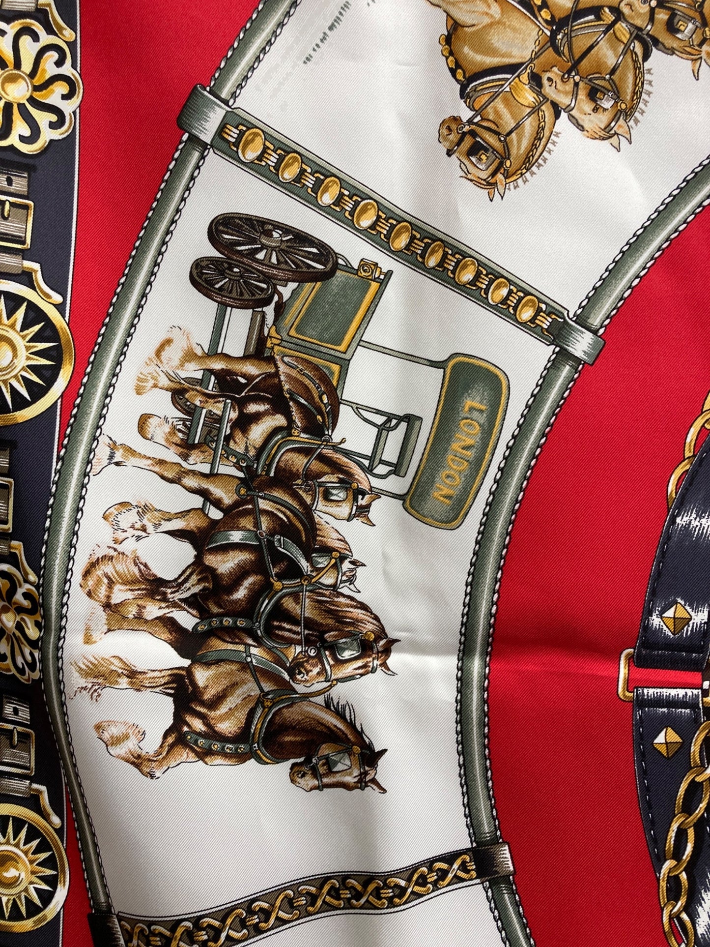 [Pre-owned] HERMES CHEVAUX DETRAIT Draft horse/Calais 90