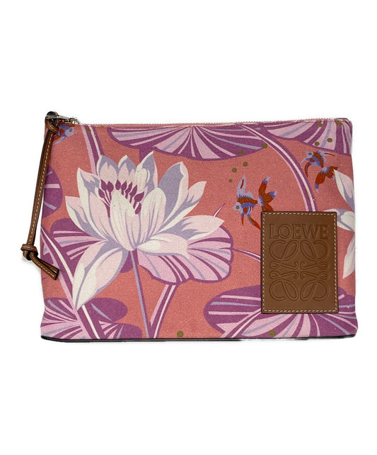 [Pre-owned] LOEWE Canvas Leather Clutch Bag