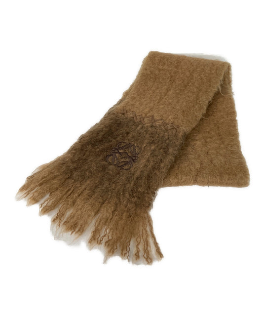 [Pre-owned] LOEWE Mohair-Blend Anagram Embroidered Scarf