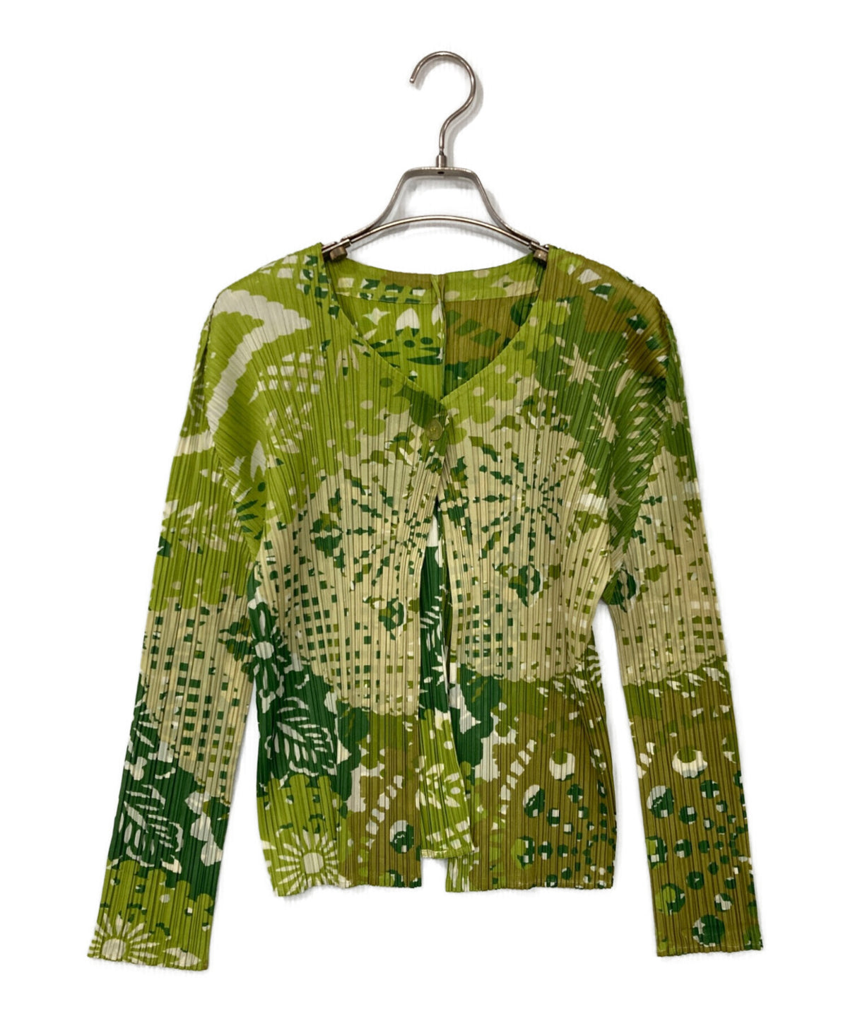 [Pre-owned] PLEATS PLEASE 1-Button Pleated Cardigan PP91-J0603