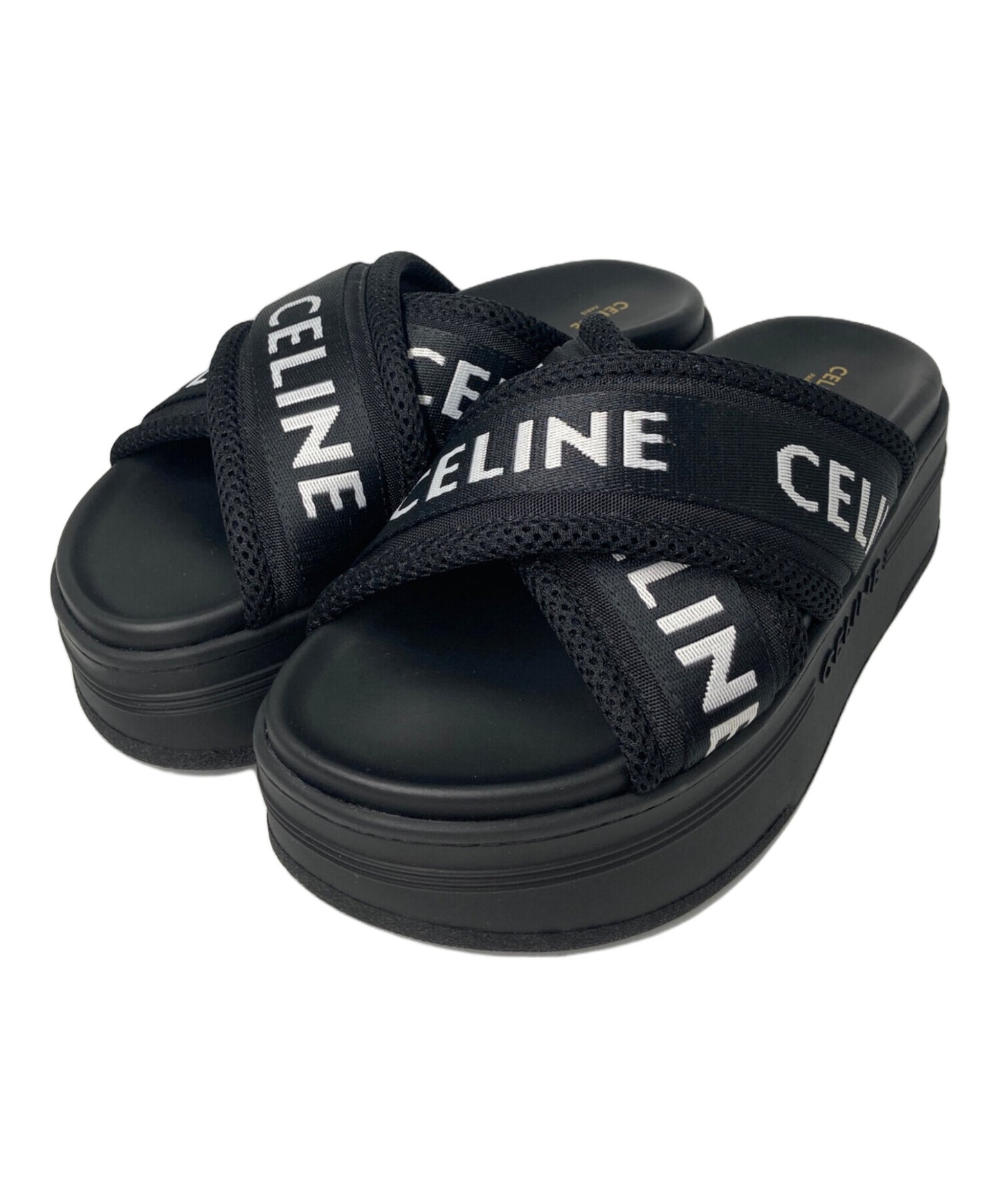 [Pre-owned] CELINE Block Slide Cross Strap Sandal RM 0223