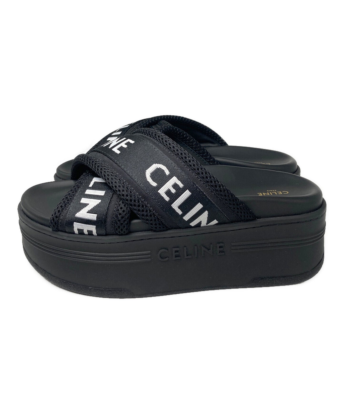 [Pre-owned] CELINE Block Slide Cross Strap Sandal RM 0223