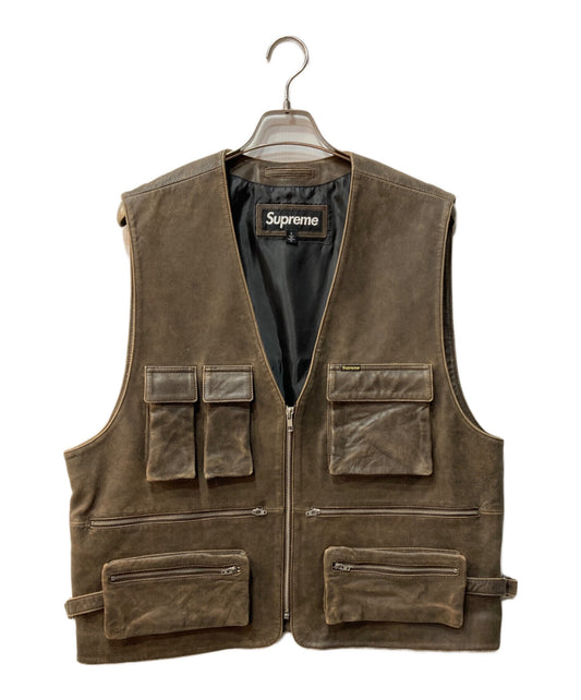 [Pre-owned] SUPREME Patchwork Leather Cargo Vest
