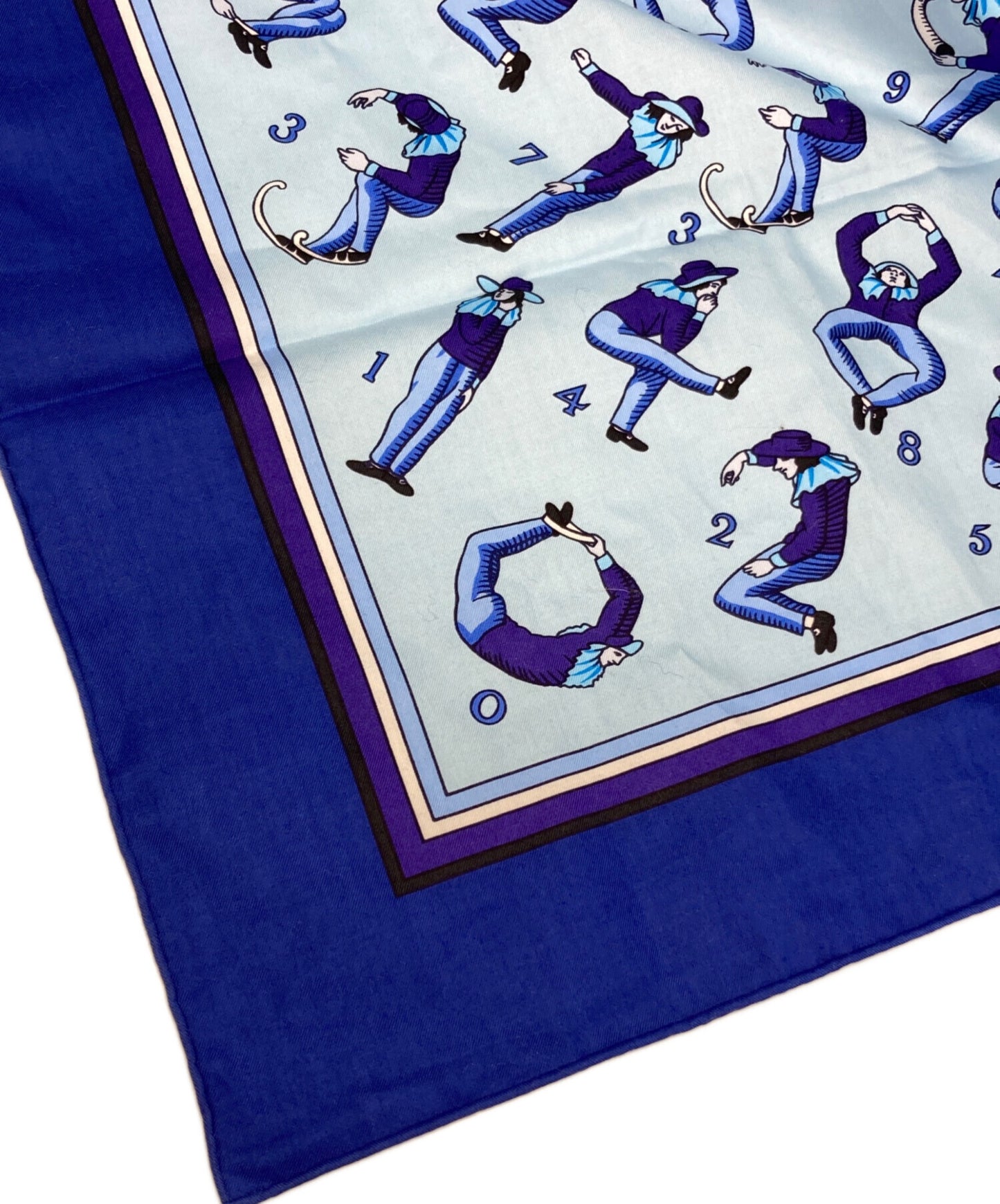 [Pre-owned] HERMES "Human Numbers" Cotton Scarf with Number Pattern