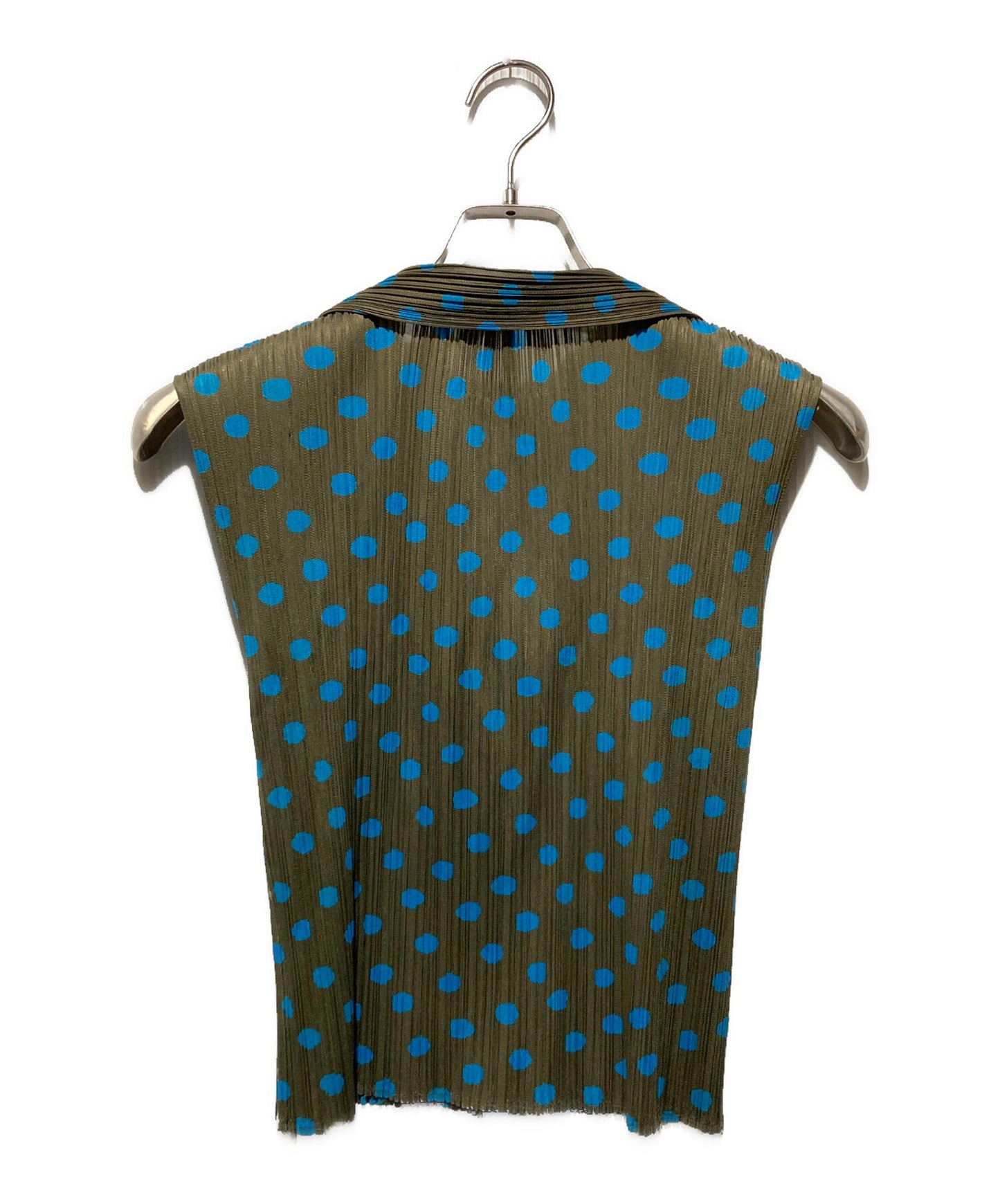 [Pre-owned] PLEATS PLEASE Dot Pattern Sleeveless Pleated Shirt PP86-JK562
