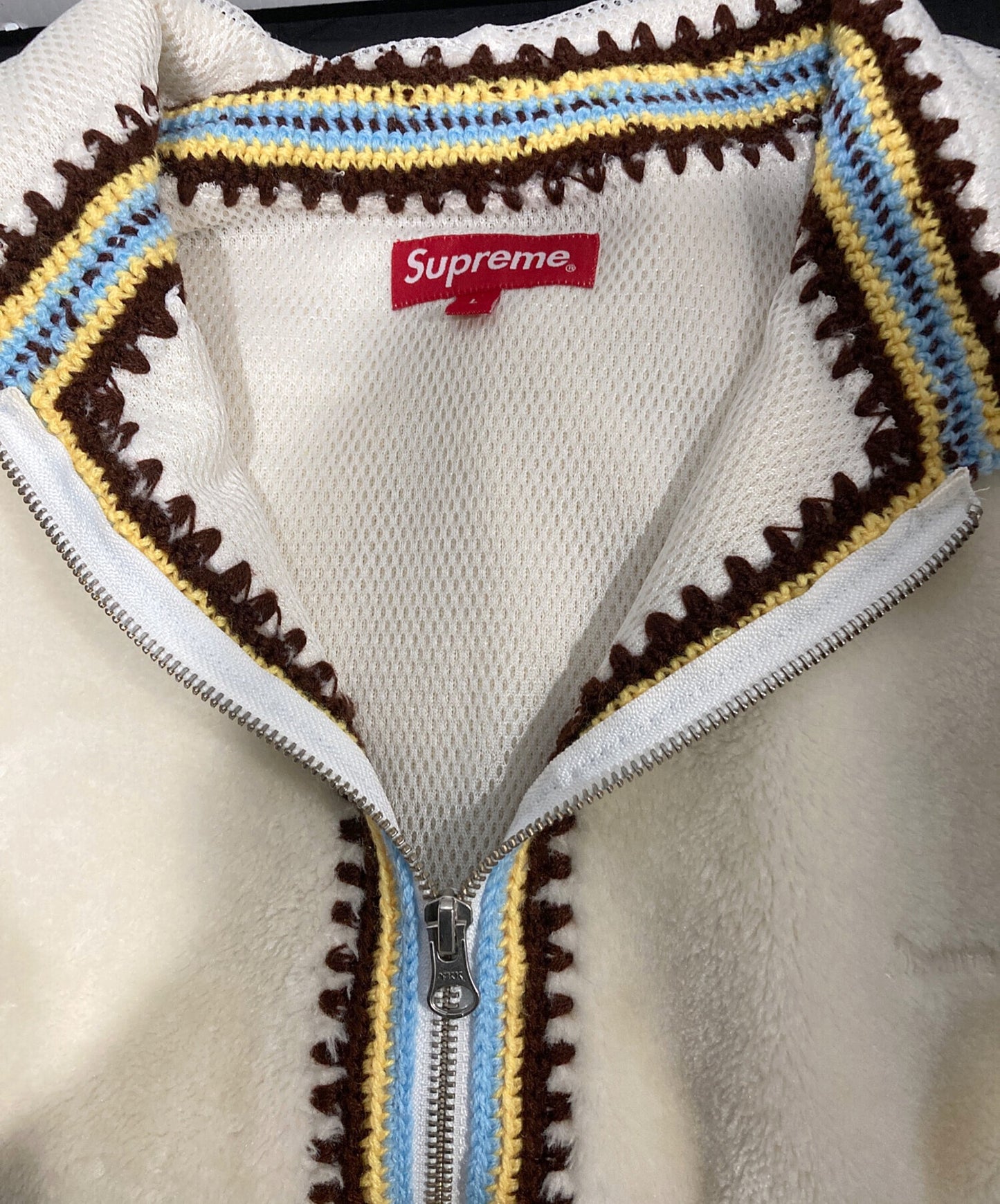 [Pre-owned] SUPREME 23SS Crochet Edge Hooded Zip Up Top