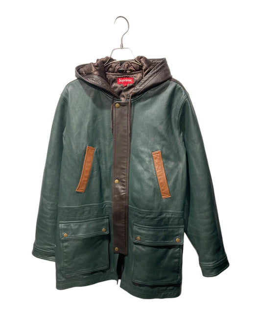 [Pre-owned] SUPREME 14AW HOODED LEATHER PARKA Hooded leather parka jacket