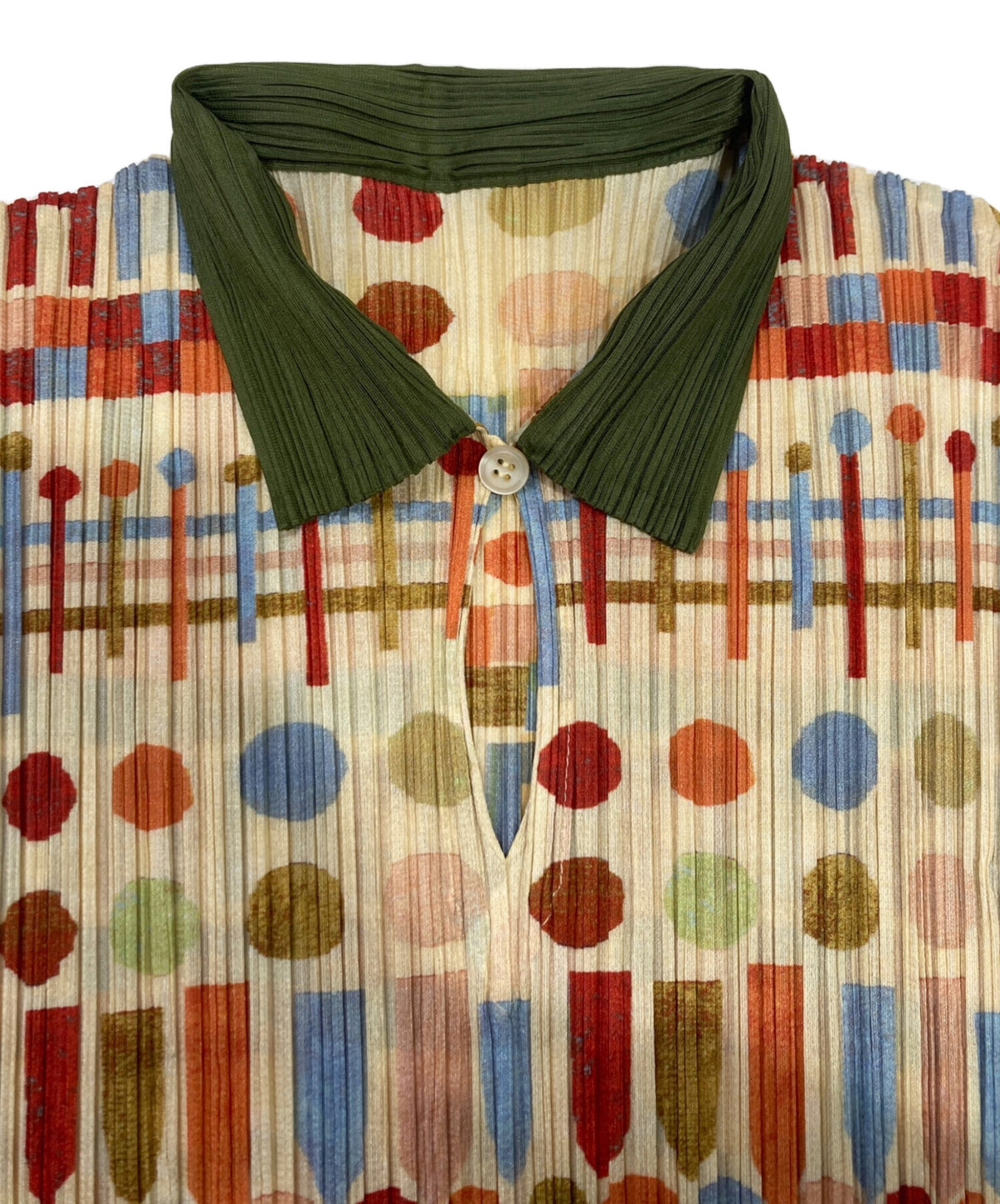 [Pre-owned] PLEATS PLEASE All-Over Print Pleated Polo Shirt PP61-JK651