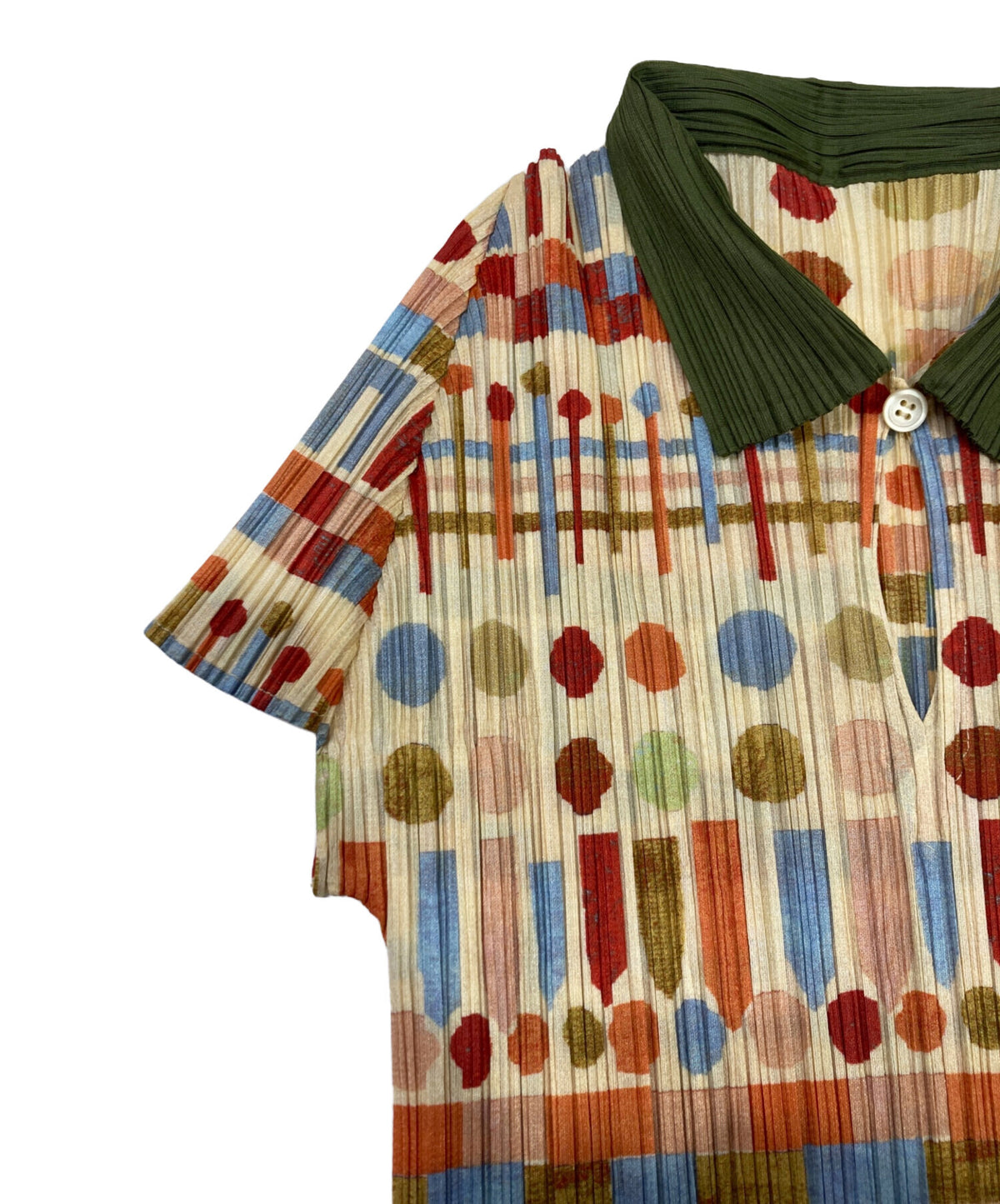 [Pre-owned] PLEATS PLEASE All-Over Print Pleated Polo Shirt PP61-JK651