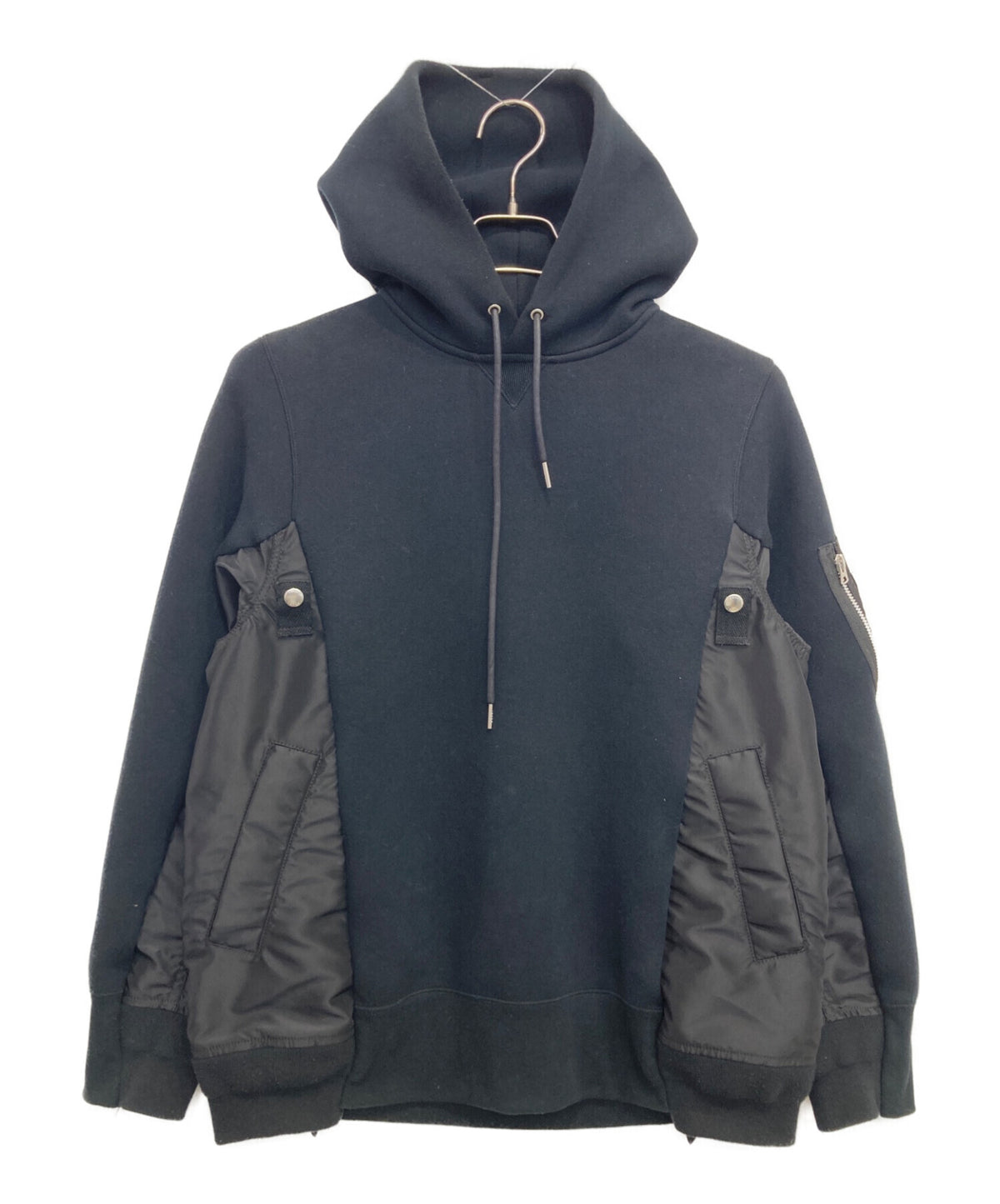 [Pre-owned] sacai Sponge Sweat x Nylon Twill Hoodie SCM-325