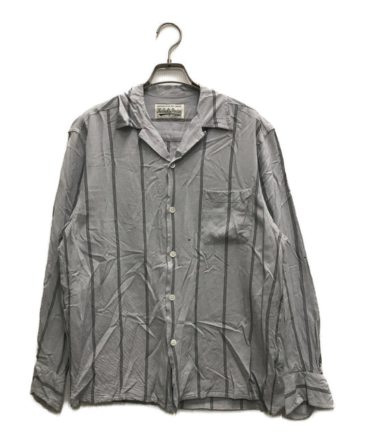 [Pre-owned] WACKO MARIA STRIPED OPEN COLLAR SHIRT L/S TYPE-2