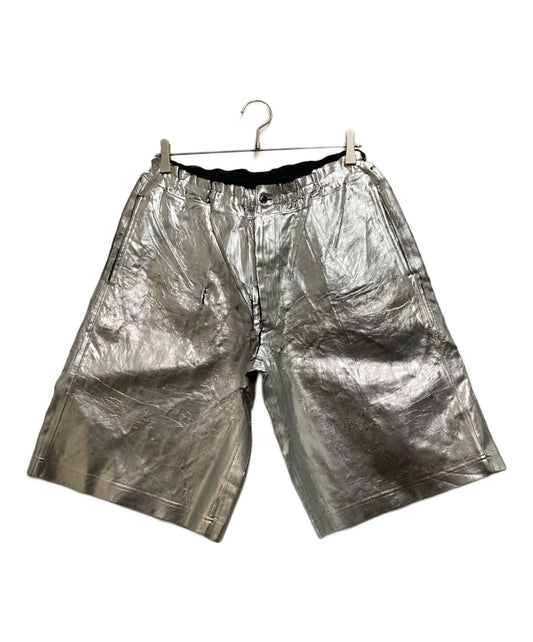 [Pre-owned] COMME des GARCONS HOMME PLUS Silver coated metallic shorts PG-T028