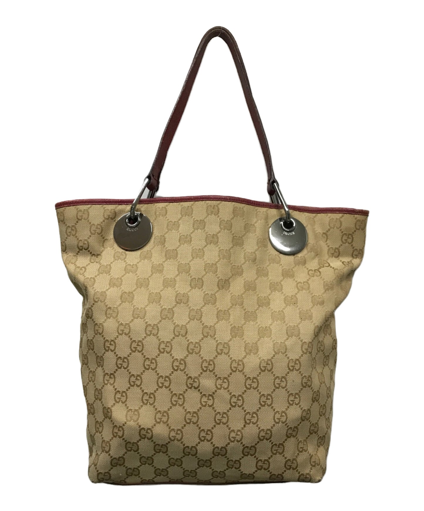 [Pre-owned] GUCCI GG Canvas Leather Handheld Tote Bag 120836