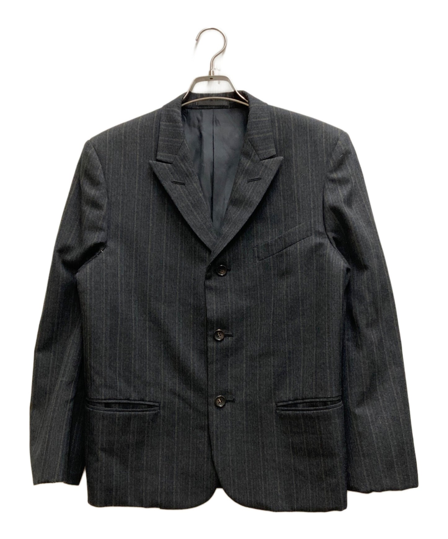 [Pre-owned] COMME des GARCONS HOMME PLUS 3B Striped Peaked Lapel Jacket PJ-04018M